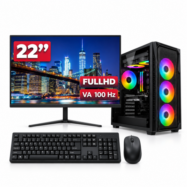 PC HOME / OFFICE INTEL CORE i5-12400 | 16GB DDR4 | SSD M.2 PCIe 512GB | CHASIS V900 RGB + MONITOR 22”