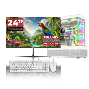 PC + MONITOR 24" JANUS GAMER CORE I3 14100F / SSD 512GB M,2 / DDR4 16GB RGB / RTX 3050 / V900 WHITE