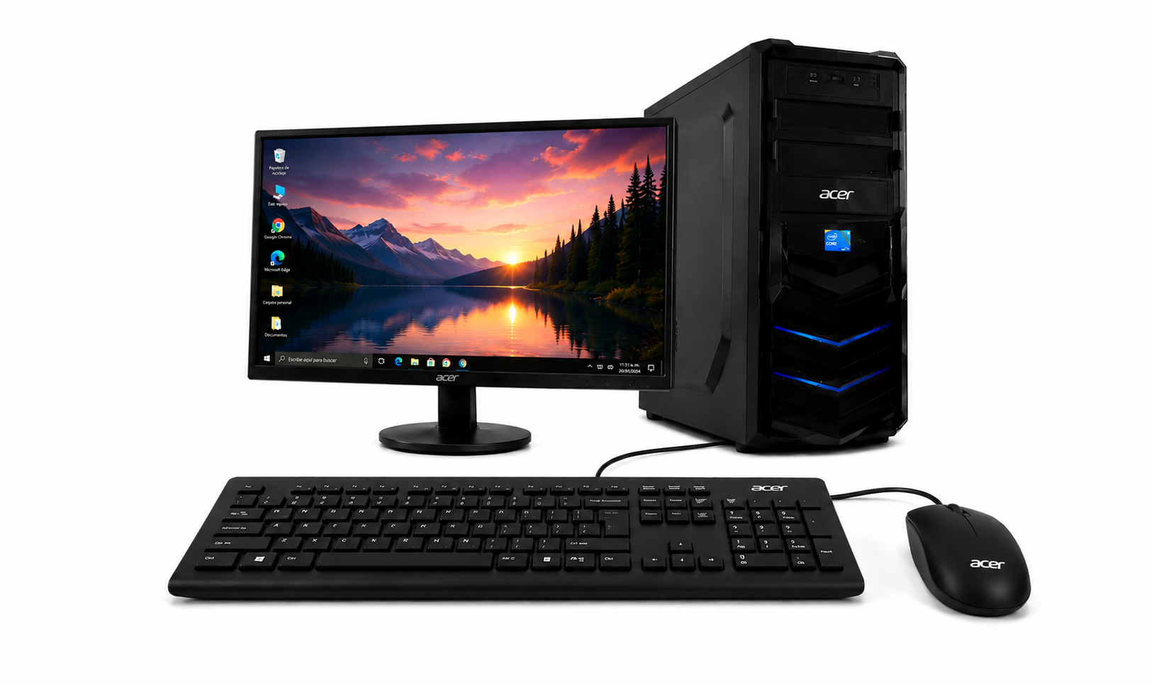 PC DE ESCRITORIO - POWER GROUP G105162HST INTEL CORE I5-10400T 22'+ RAM 16GB + SSD 512GB