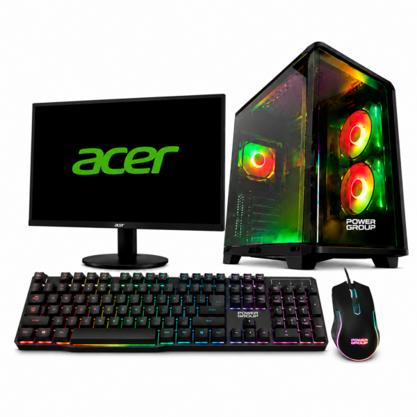 PC + MONITOR 24" POWER GROUP R57162SKR-P GAMER RYZEN 7 5700G / SSD 512GB / DDR4 16GB