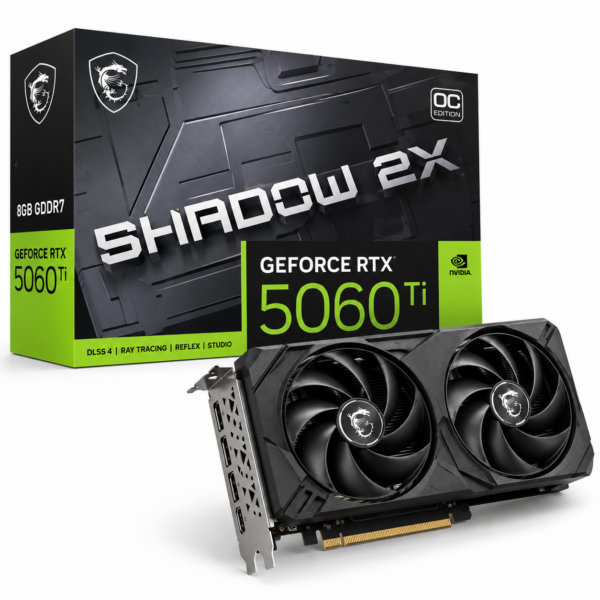 TARJETA GRÁFICA MSI GEFORCE RTX 5060 Ti SHADOW 2X OC | 8GB GDDR7