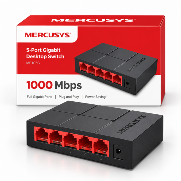 SWITCH MERCUSYS MS105G | 5 PUERTOS GIGABIT | 10/100/1000 MBPS