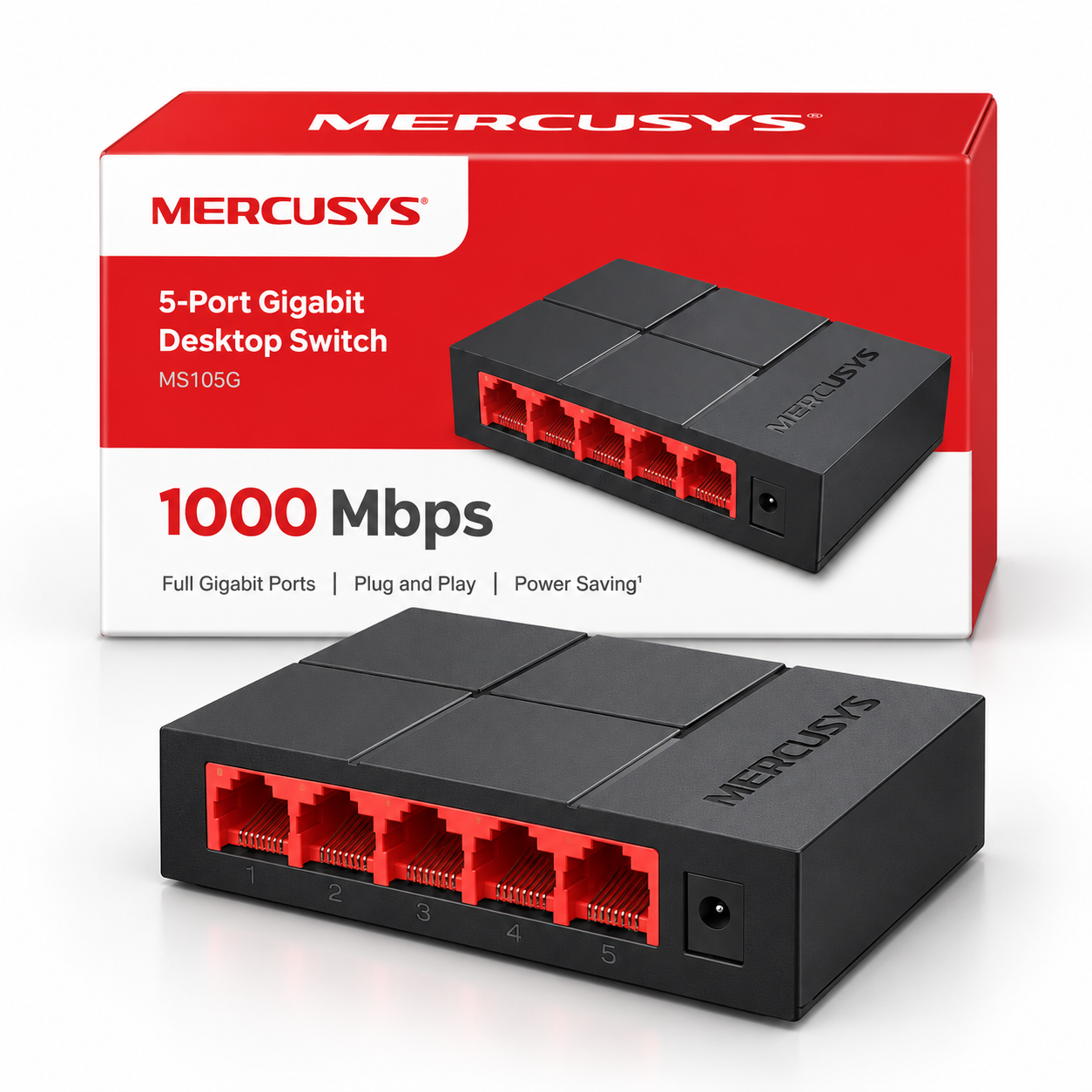 SWITCH MERCUSYS MS105G | 5 PUERTOS GIGABIT | 10/100/1000 MBPS