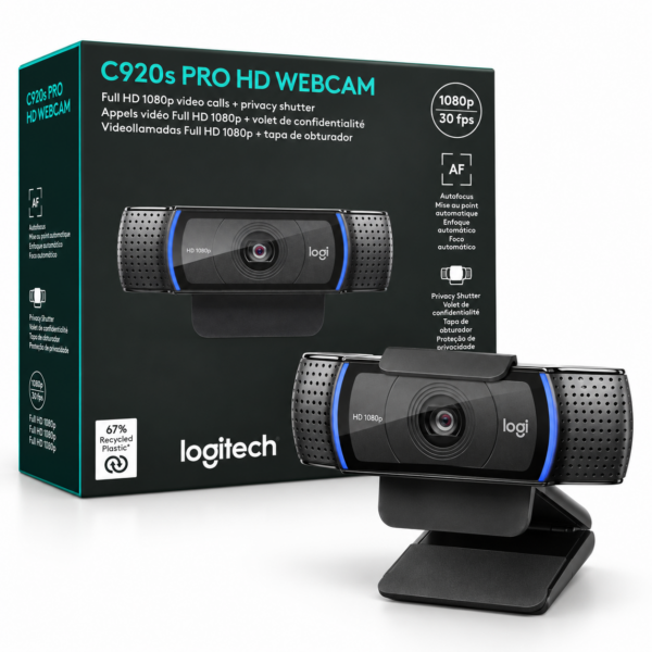 WEBCAM LOGITECH C920S PRO HD | FULL HD 1080P | 30 FPS | AUTOFOCUS | PRIVACY SHUTTER